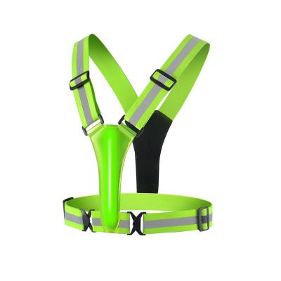 China INSTANT Flashing Safety LED Night Vest Shoulder Strap Sash For Outdoor Sport Adjustable Elastic Strap Climbing Reflective Belt for sale