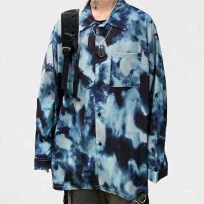 China Anti-wrinkle Ins Design High Quality Casual Tie Dye Print Long Sleeve Spring And Summer Blouses And Shirts for sale