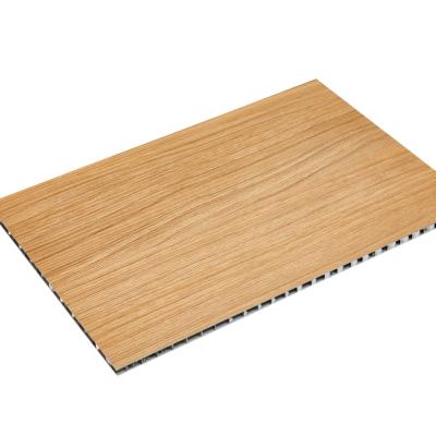 China Flat/Lightweight/Fireproof Interior Decoration Wall and Ceiling Grain Color PVC Honeycomb Wood Panel for sale