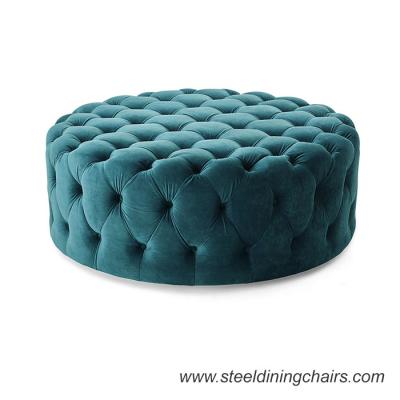 Китай круг бархата 80cm 40cm Tufted хранение Ottoman с твердой рамкой продается