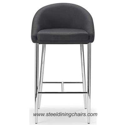 Chine Tabourets de bar noirs fixes de taille de compteur de tissu de 460mm 870mm avec la base d'acier inoxydable à vendre