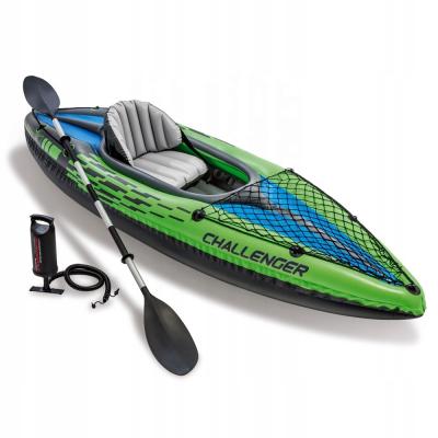 China 274cm Intex 68305 Challenger K1 One Person Inflatable Canoe Raft Ocean Kayak With Rowing Hand Pump for sale