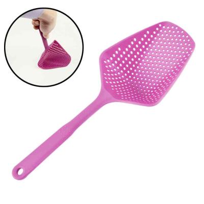 China High Temperature Stored Nylon Spoon - Vegetable Strainer Scoop, Heavy Duty, Pressure Strainer Soup Filter for sale