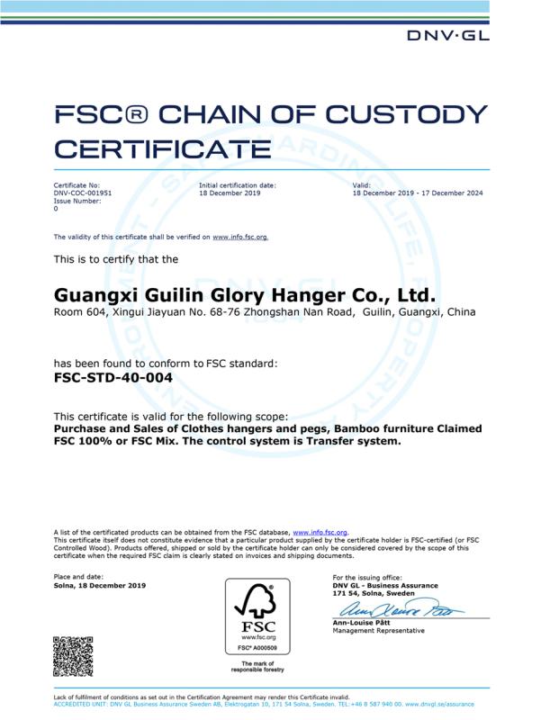 FSC - Guangxi Guilin Glory Hanger Co., Ltd.