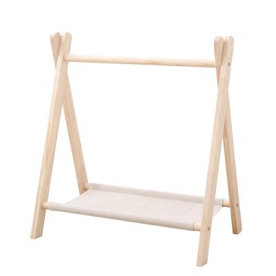 China Multifunctional Wholesale Custom High Quality Wooden Clothes Coat Rack Dog Pet Hanger for sale