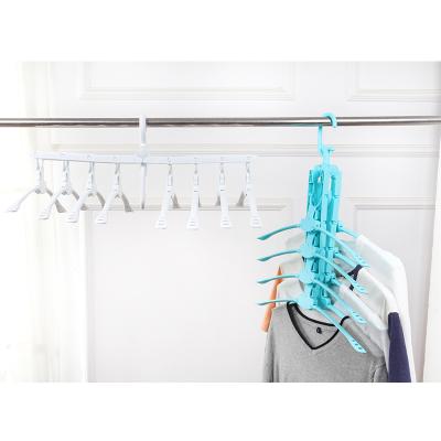 China 5 Layer Custom Multifunctional Plastic Clothes Hanger Fashion Plastic Fold Hangers for sale