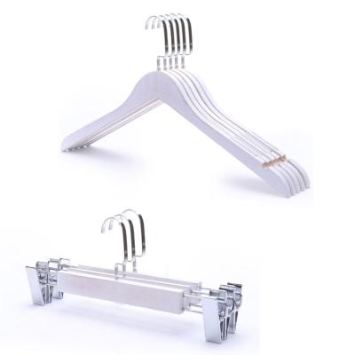 China SHOW OFF wholesale anti slip wash white wooden clothes racks coat-hanger timber coat hangers for sale