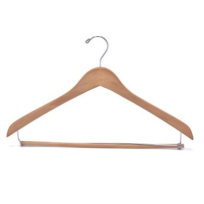 China SHOW Cheap Natural Mahogany Wooden Hangers For Clothes For Store Display for sale