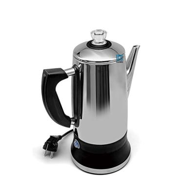 China Household High Quality 360 Degree Rotating Bottom 7 Cup Stainless Steel Coffee Percolator Electric Percolator for sale