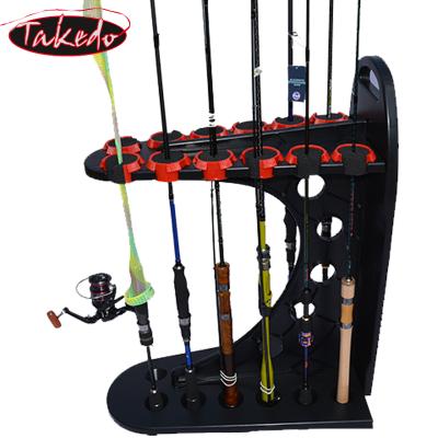 China Hot ABS Plastic Portable 12holes Rod Display Rack TAKEDO Fishing Rod Holder ABS Plastic Fishing Frame 12holes for sale