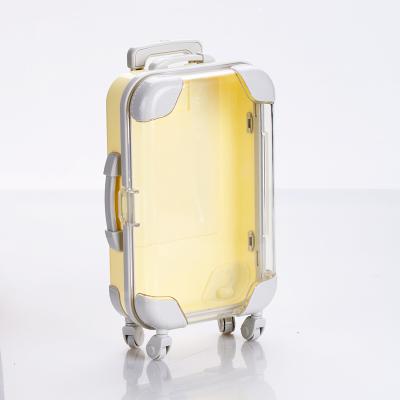 China New Design PS Beautiful Color Mini Suitcase Empty Eyelash Case Custom Cosmetic Plastic Jars for sale