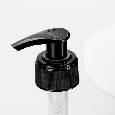 China Non Spill 20/410 24/410 28/410 Cosmetic Neck Black Plastic Cream Pump For Cosmetic Bottle for sale