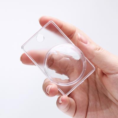 China Cosmetic Transparent Nail Accessories Case Hanging Square Plastic Packaging Container With Round Lid for sale