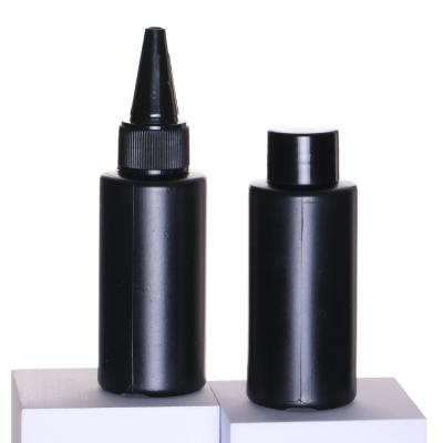 China Cosmetic Empty Black 50ml Gel Polish Plastic Cylinder Tip Covers Bottle For Nail Art Detergent for sale