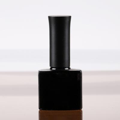 China Good Quality 12ml Black Color Gel Polish Glass Container Cosmetic Empty Nail Glue Bottle for sale