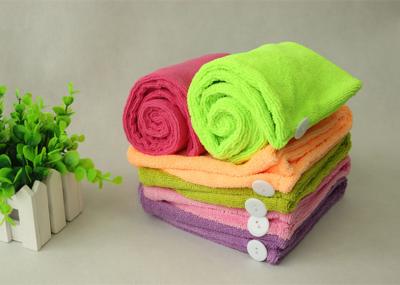 China Super Absorbent Microfiber Towel Hair Turban Lime Green Red Hair Drying Hat for sale