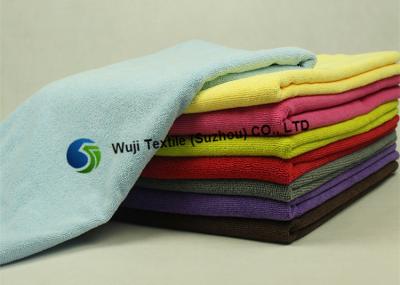 China Red Pink Lime Green Microfiber Bath Towels , Solid Color Bath Towels for sale