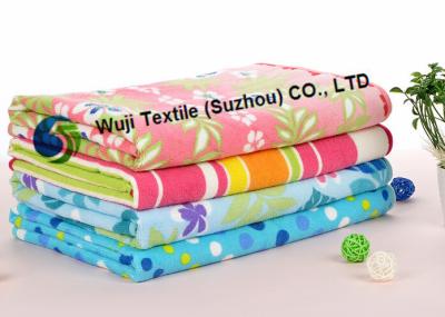 China Eco-friendly Red and Blue Floral Printed Beach Towels, Microfiber Cleaning Towels for sale