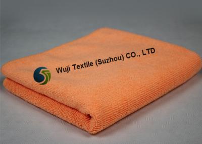 China Super Comfortable Absorbent Microfiber Cleaning Cloth Pink Orange for sale