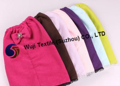 China Durable 100% Polyester Microfiber Head Towel Wrap Solid Color with Lace for sale