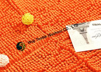 China Orange Brown Chenille Microfiber Carpet Pad , Stain Resistant Polyester Carpet for sale