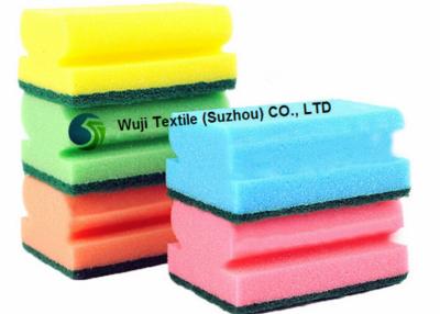 China Purple Eco-friendly Polyester Dishwashing Sponge for Bathroom Cleaning for sale