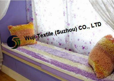 China Comfortable Decorative Chenille Stripe Cushion 100% Polyester Fiber for sale