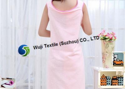 China Blue Pink Microfiber Bath Tub Skirt for Women , Wearable Beach Towel for sale