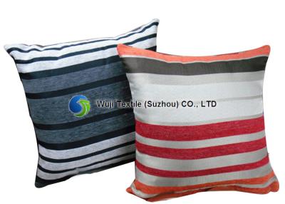 China Bright  Superfine Striped Chenille Cushion For Sofa , Chenille Pillow for sale