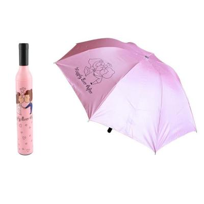 China 3 CLASSIC fold wine bottle umbrella for sale