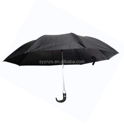 China Modern Automatic Open 1 Dollar 2 Fold Black Color Umbrella for sale