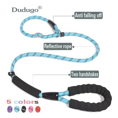 China Custom Reflective Slip Lead Reflective Braided Nylon Dog Leash For Pet P Rope for sale