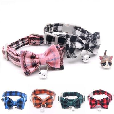 China Quick Release Cat Bell Collar Small Pet Collar Butterfly Bow Tie Bell Collar for Cat Kitten for sale