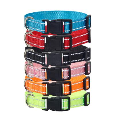 China Quick Release Cat Collar Reflective Nylon Dog Cat Collars with Free Engraving for Small Cats Dogs for sale