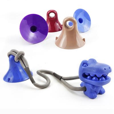 China Newest Design Sustainable Suction Cup Dog Tug Toy Release Energy Rope And TPR Dog Chew Toy Accept Custom Color for sale