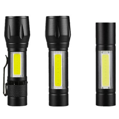 China USB Charging Waterproof Portable Mini Pocket Torch Zoom Led Flash Light USB Rechargeable Zoomable COB Led Mini Flashlight With Clip for sale