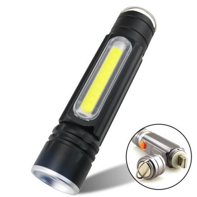 China From Mini Pocket Led Torch Factory Low MOQ Portable Magnetic Flashlight USB Waterproof Mini Rechargeable COB LED Torch Light Cheap Price for sale