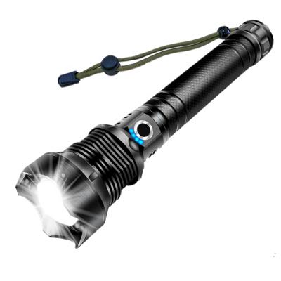 China Dimmable High Zoom Light Portable HLM Rechargeable Flashlight XHP70 With 2*18650 Batteries 1KM Long High Powerful Beam P70 LED Torch Light for sale