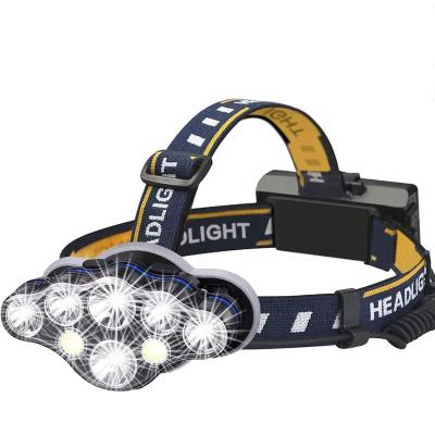 China HOT Sale 8LED Head Light Moving Head Torch Light Ultra Bright Waterproof COB Led Rechargeable Camping Headlamp For Outdoor Running Fishing for sale