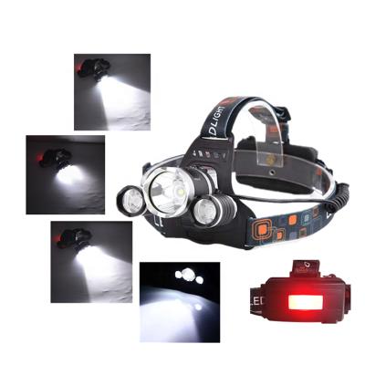 China Head Moving Light Rotary Zoom 4 Modes 3led Super Bright Headlight For Outdoor Camping Rise Working Riding Waterproof Rechargeable Headlamp Led for sale