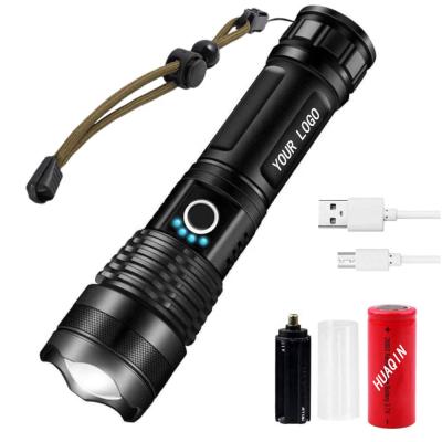 China XHP50.2 USB Zoomable Light Waterproof High Charging Aluminum Alloy Torch P50 Rechargeable LED 1500 Lumen High Power Flashlight With 26650 for sale