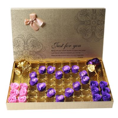 China High Grade Wholesale custom Ribbon truffle bar candy display packaging chocolate covered strawberry box with lid match paper bag for sale