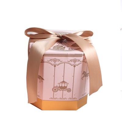 China Customized Logo Gift Packaging Box Wedding Favor Recycled Materials With Ribbon zu verkaufen