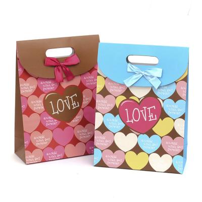 China Custom Color Shopping Paper Recycling Bag Recycled Materials With Ribbon zu verkaufen