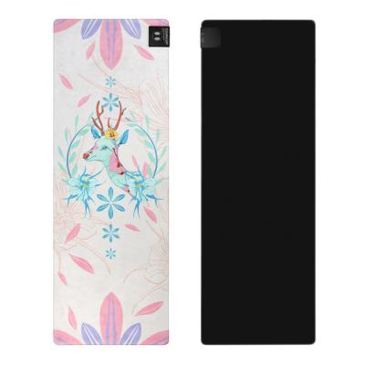 China Custom Eco-Friendly Suede Glow Scolorful LED Glow Print LED Scolorful Yoga Rubber Mat for sale