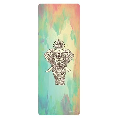 China Eco-friendly Custom Color Printed Travel Suede Natural Rubber 1mm Portable Yoga Mat for sale