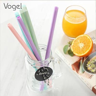 China Tea Color Reusable Milk Straw Silicone Reusable Children's Collapsible Straw for sale