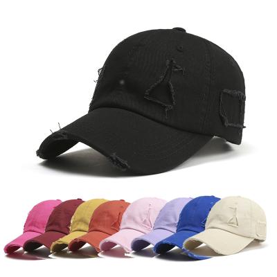 China Custom JOINT Solid Color Hat Plain Distressed Baseball Cap Logo Sports Cap Custom Made For Unisex for sale