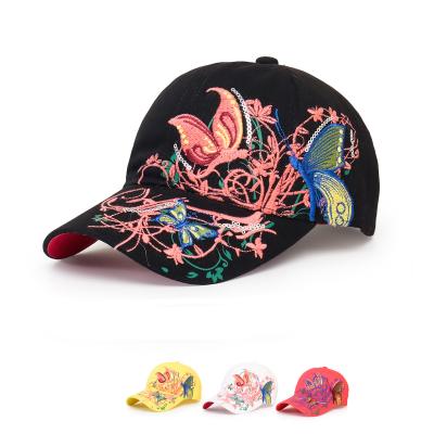 China JOINT wholesale high quality luxury hats fashion baseball hats embroidery butterfly hats for women girls for sale