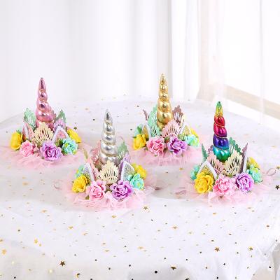 China Luxury Soft Comfortable Christmas Party Birthday Headband Artificial Flower Crown Hairband Girls Headbands For Headwear for sale